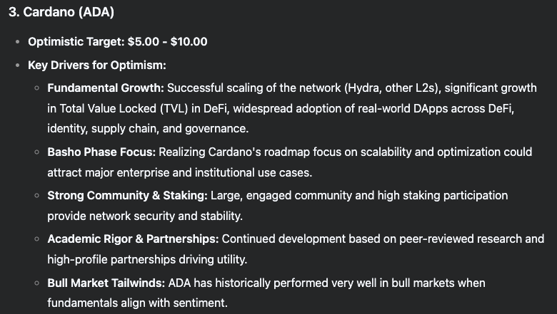 DeepSeek 中国顶级人工智能预测:Cardano 将在本轮周期中取得领先地位
