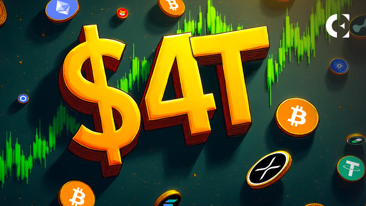 比特币(BTC)和以太坊(ETH)带动加密货币总市值创纪录达到4.13万亿美元