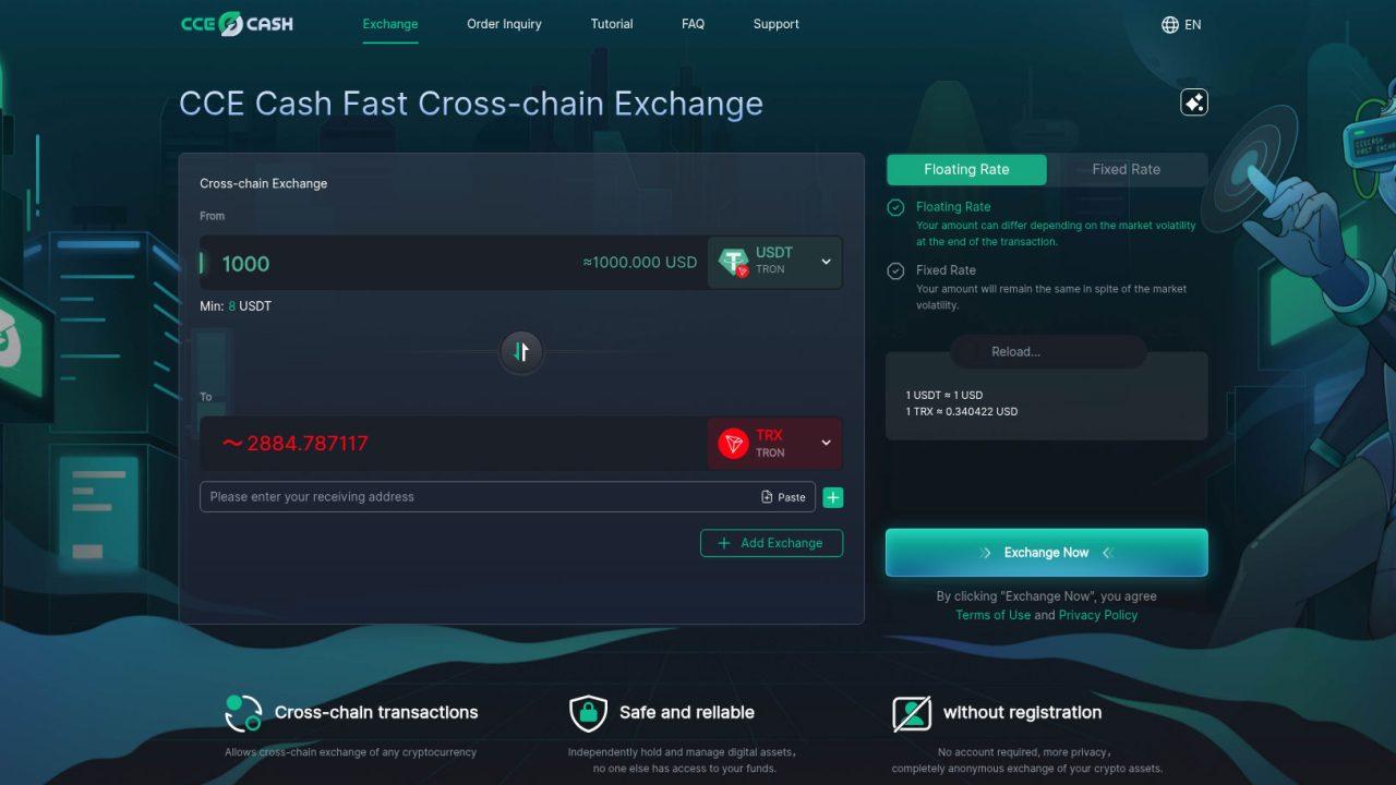 CCE.Cash: Redefining Cryptocurrency Trading with Fast, Secure, and Registration-Free Exchange.